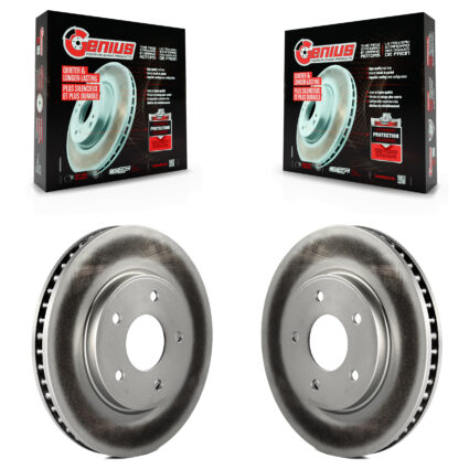 Front Coated Disc Brake Rotors Pair For Nissan LEAF NV200 Chevrolet City Express KG-100327
