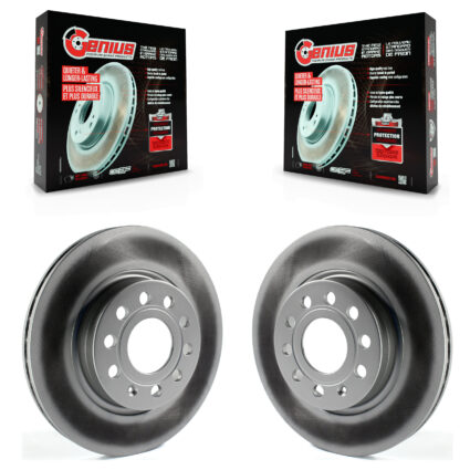 Front Coated Disc Brake Rotors Pair For Volkswagen Jetta GTI Audi A3 Quattro KG-100333