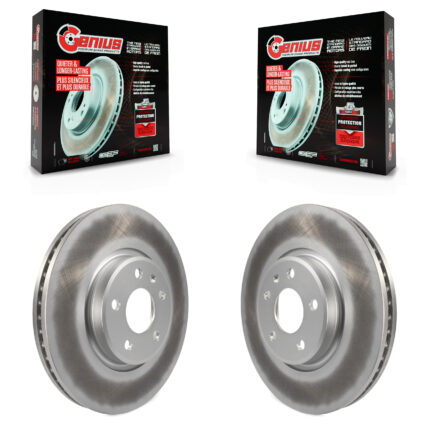 Front Coated Disc Brake Rotors Pair For Audi Q5 A4 Quattro A5 allroad A7 A6 S5 KG-100336