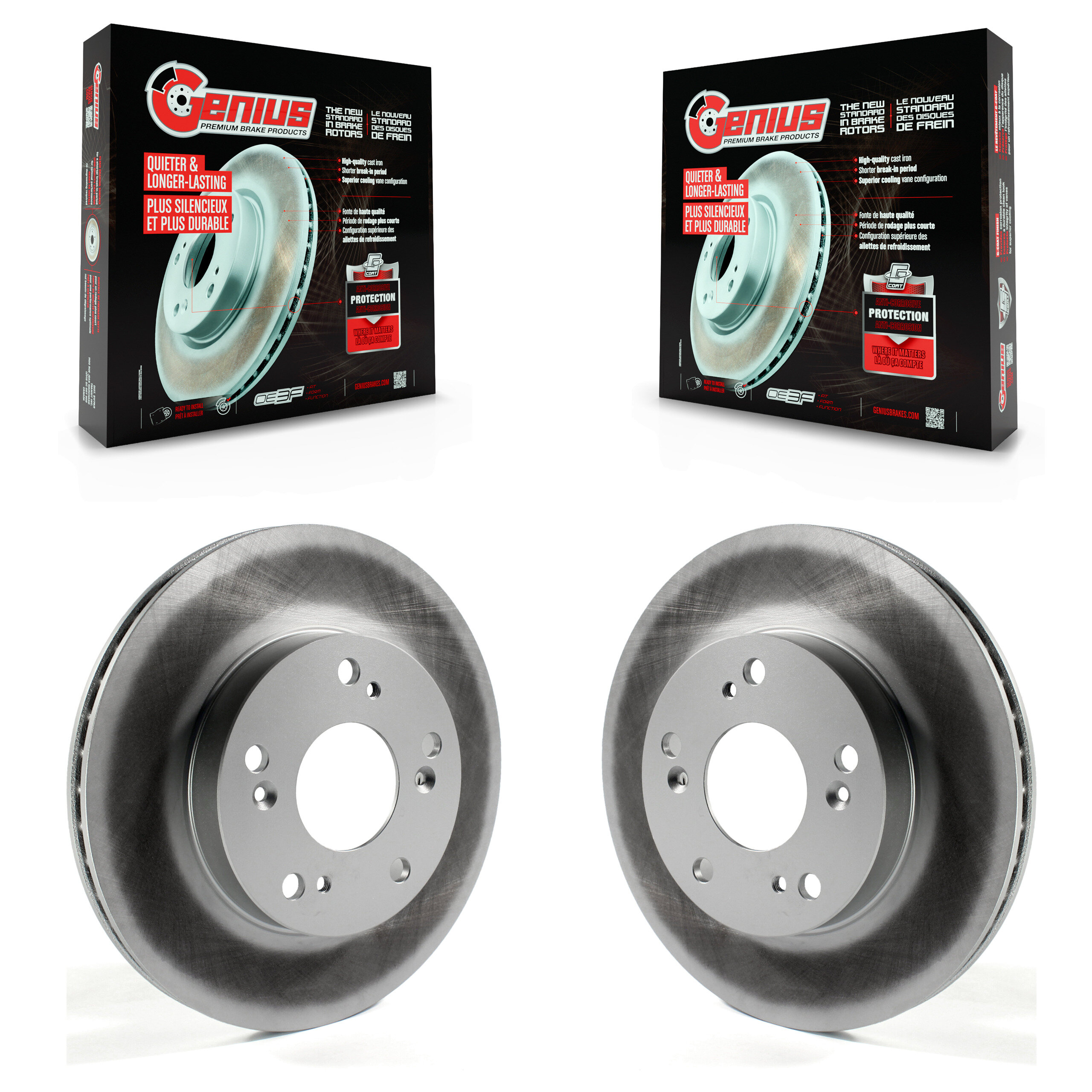 Front Coated Disc Brake Rotors Pair For Honda Civic Acura ILX KG-100338
