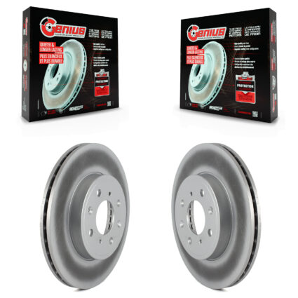 Front Coated Disc Brake Rotors Pair For 2015-2020 Honda Fit KG-100357