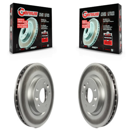 Front Coated Disc Brake Rotors Pair For Nissan Rogue Sport Qashqai LEAF KG-100362