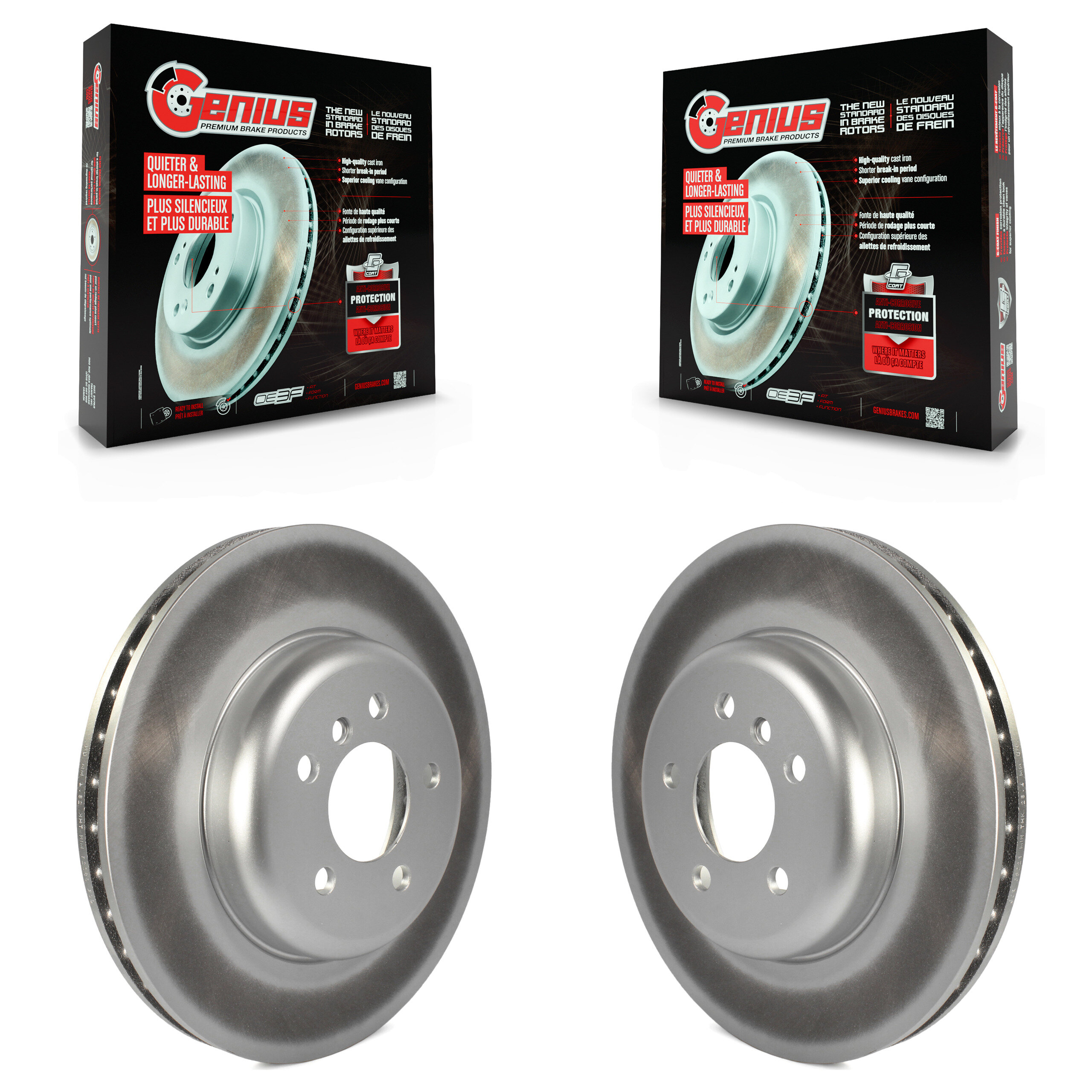 Front Coated Disc Brake Rotor Pair For BMW 535i xDrive 535d 640i Gran Coupe ActiveHybrid 5 KG-100378