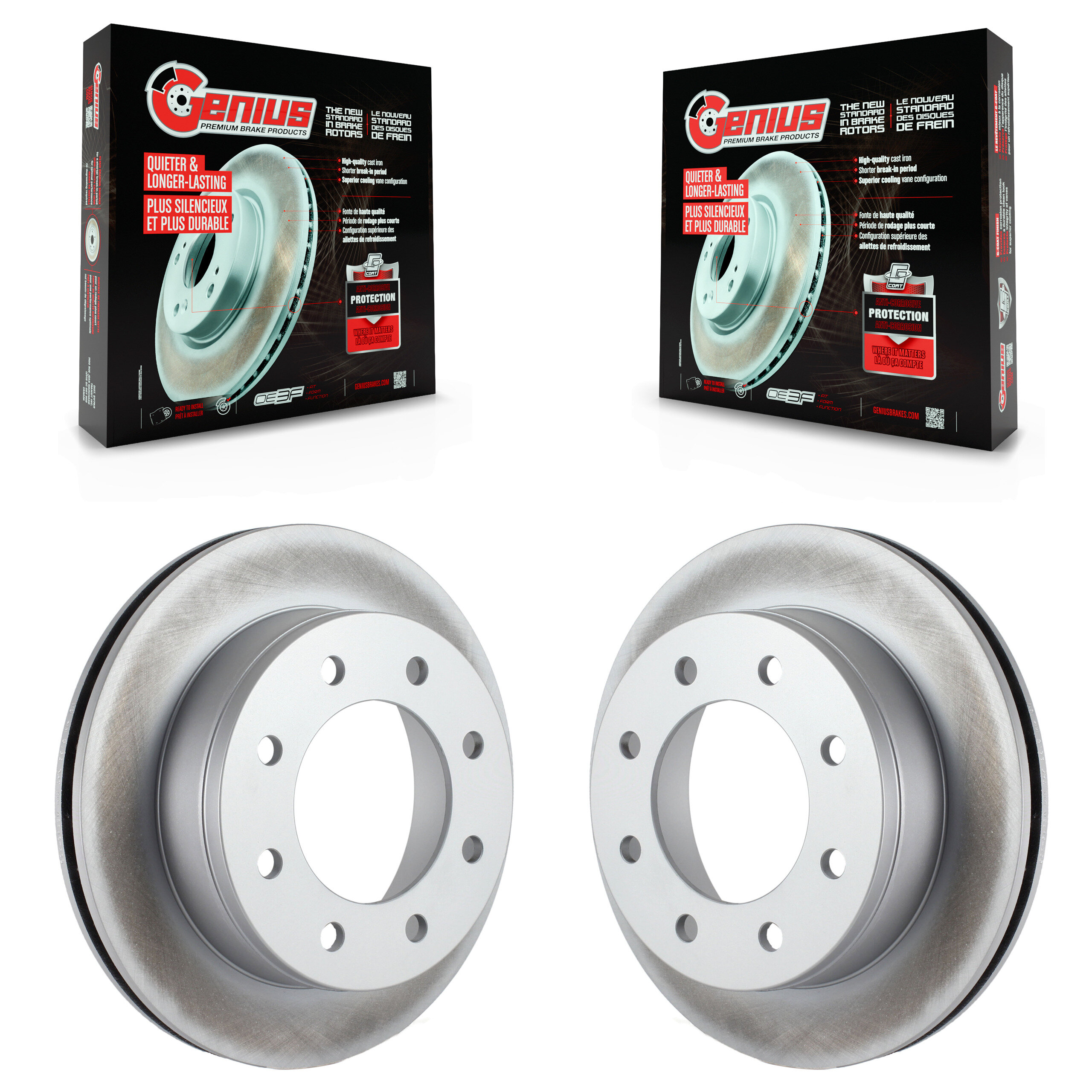 Rear Coat Brake Rotors Pair For Chevrolet GMC Sierra 2500 HD Silverado Express Savana 3500 KG-100384