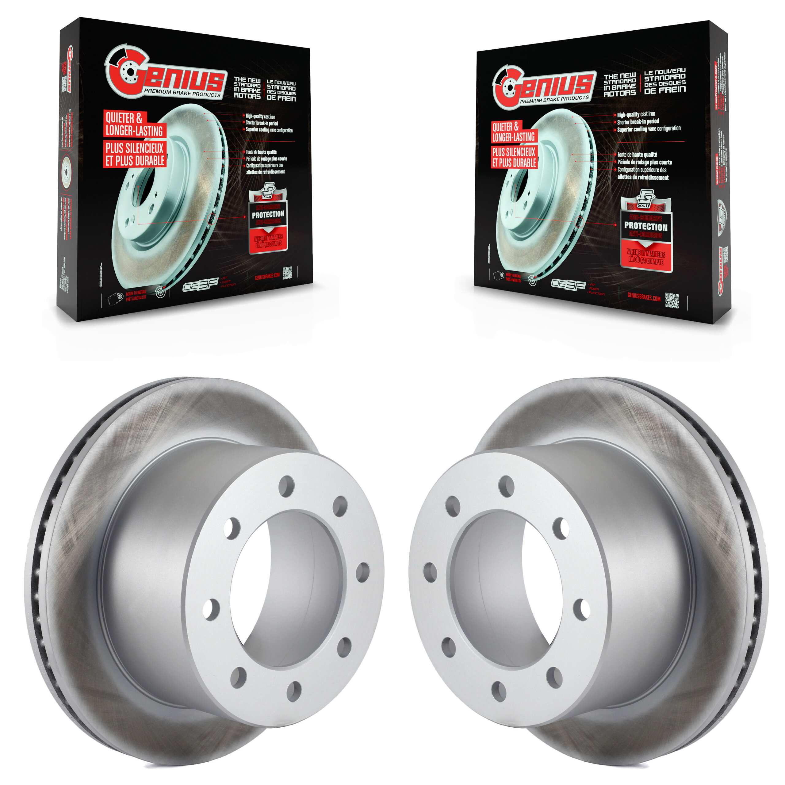 Rear Coat Disc Brake Rotors Pair For Chevrolet GMC Express 3500 Savana Sierra Silverado HD KG-100387