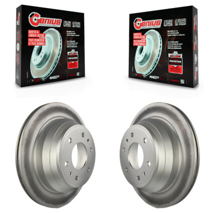 Rear Coated Brake Rotors Pair For Chevrolet GMC Trailblazer Envoy XL EXT SSR Buick Rainier KG-100388