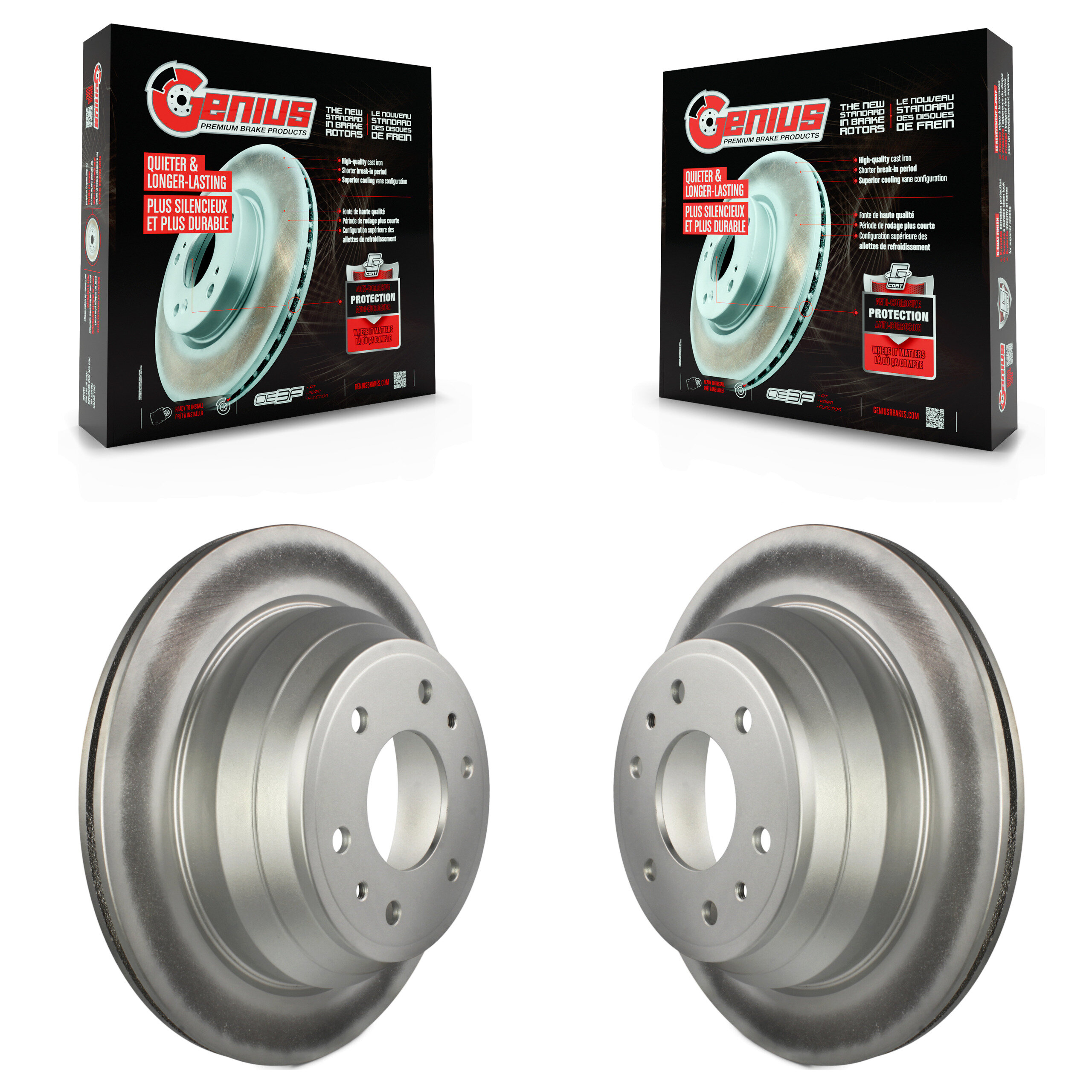 Rear Coated Brake Rotors Pair For Chevrolet GMC Trailblazer Envoy XL EXT SSR Buick Rainier KG-100388