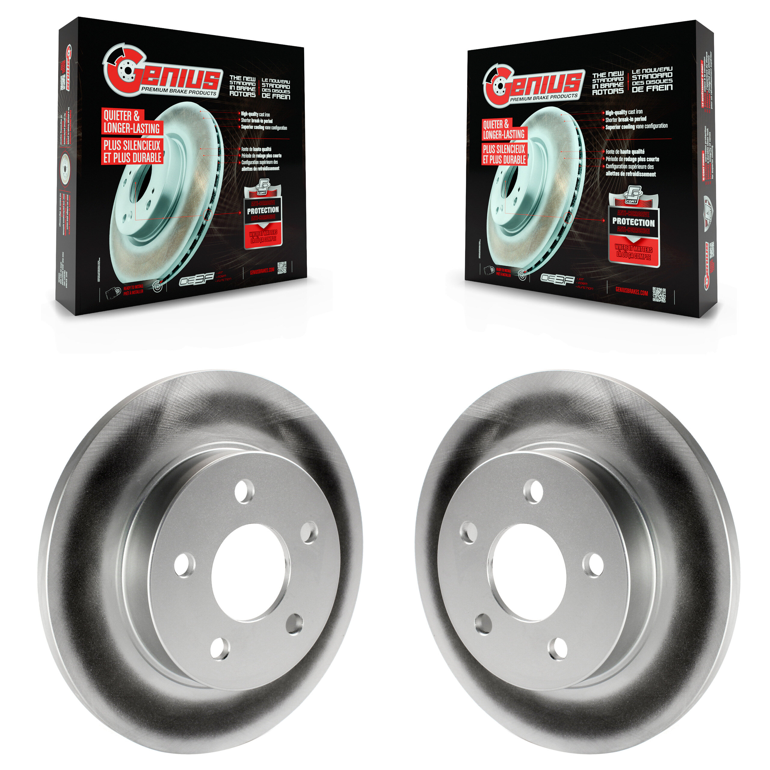 Rear Coated Brake Rotor Pair For Chevrolet Malibu Pontiac Cobalt G5 G6 Saturn Ion HHR Aura KG-100392