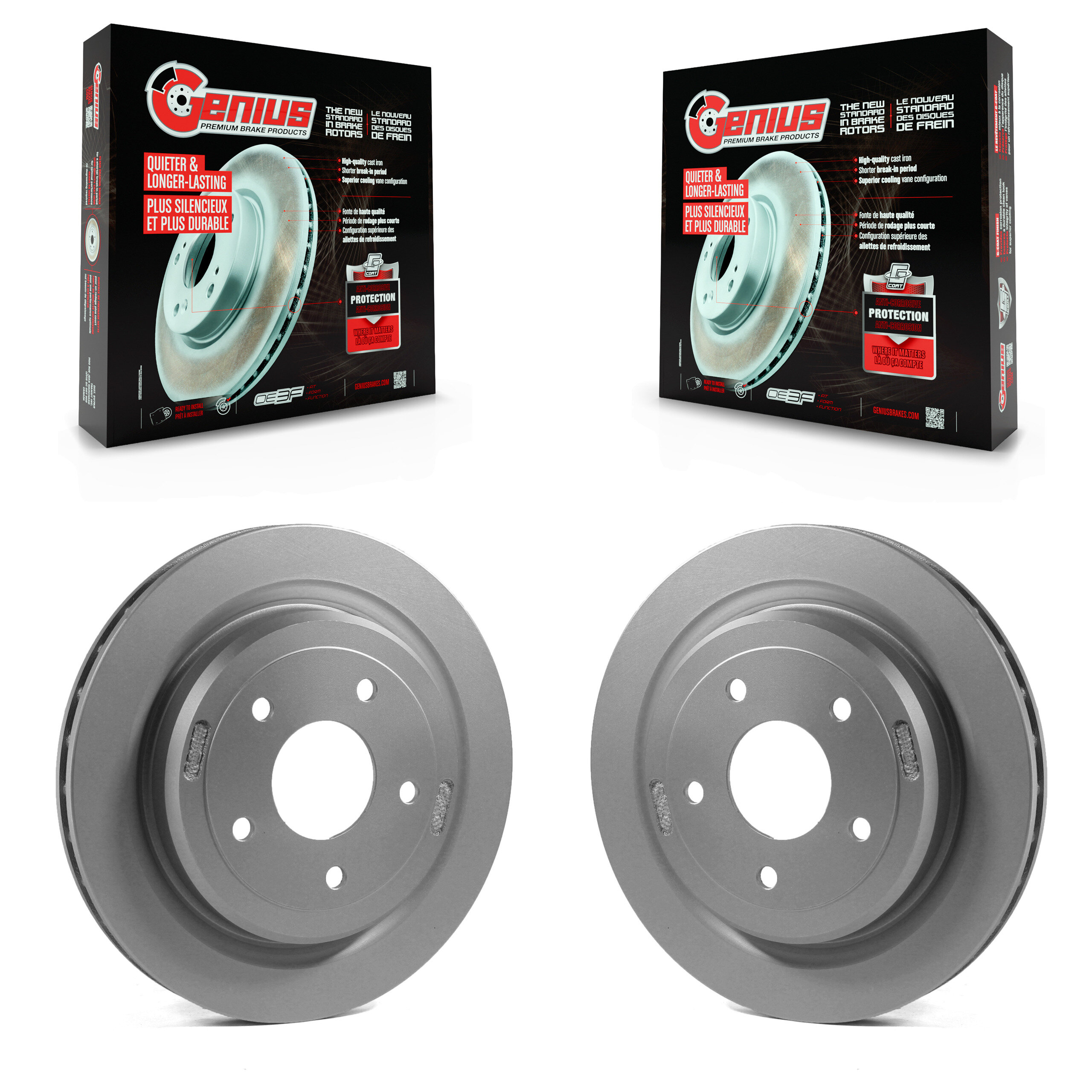 Rear Coated Disc Brake Rotors Pair For Chevrolet Corvette Cadillac XLR KG-100393