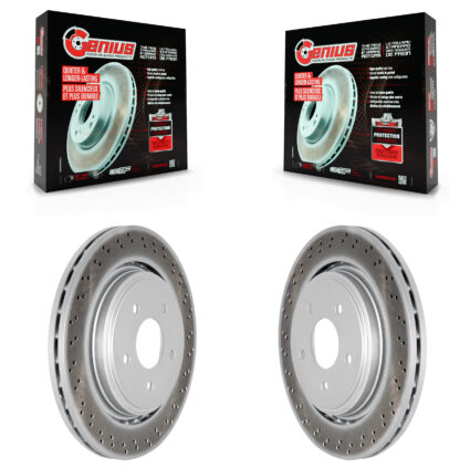 Rear Coated Disc Brake Rotors Pair For Chevrolet Corvette Cadillac XLR KG-100399