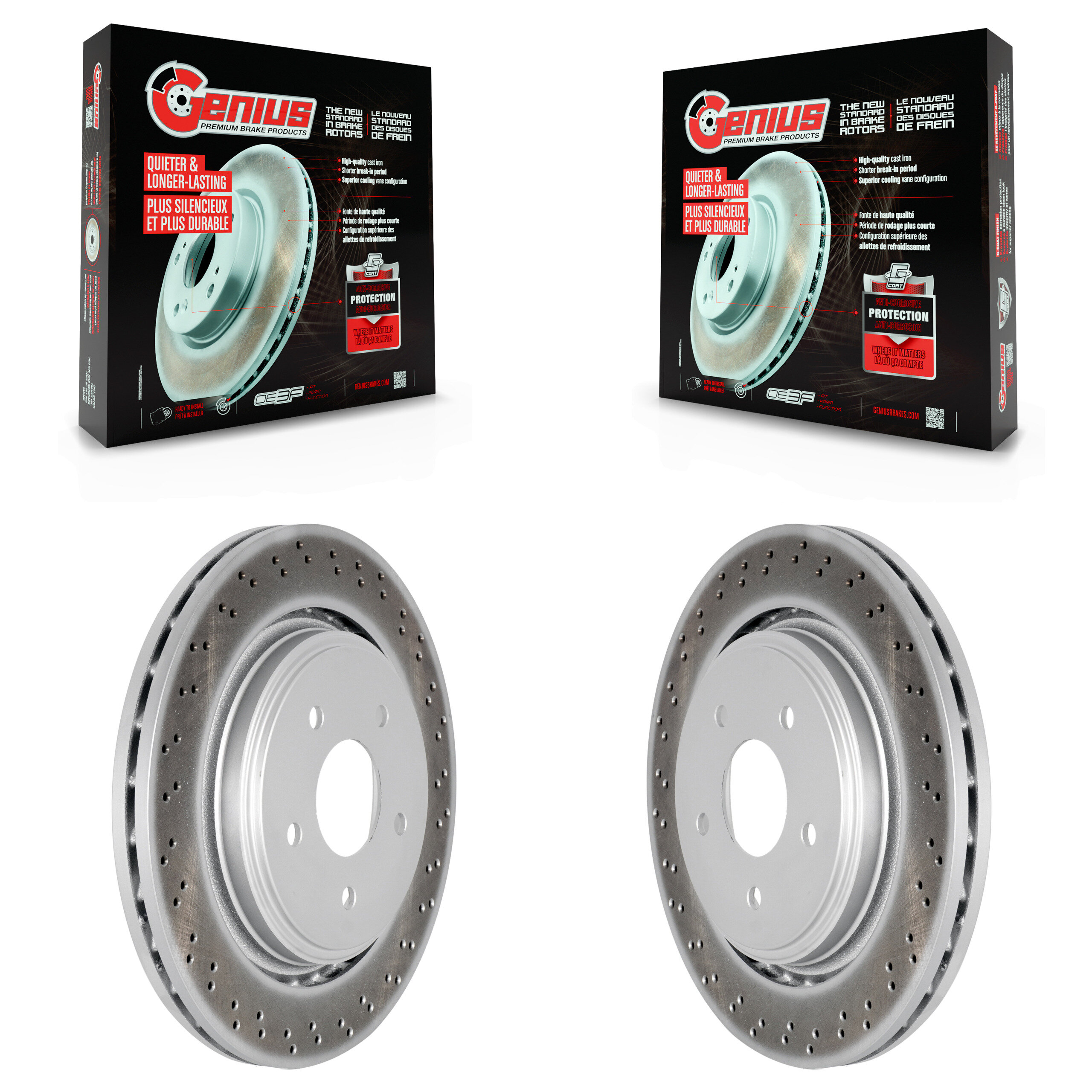 Rear Coated Disc Brake Rotors Pair For Chevrolet Corvette Cadillac XLR KG-100399