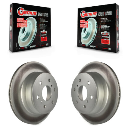 Rear Coat Brake Rotor Pair For Chevrolet GMC Sierra 1500 Silverado Tahoe Cadillac Yukon XL KG-100403