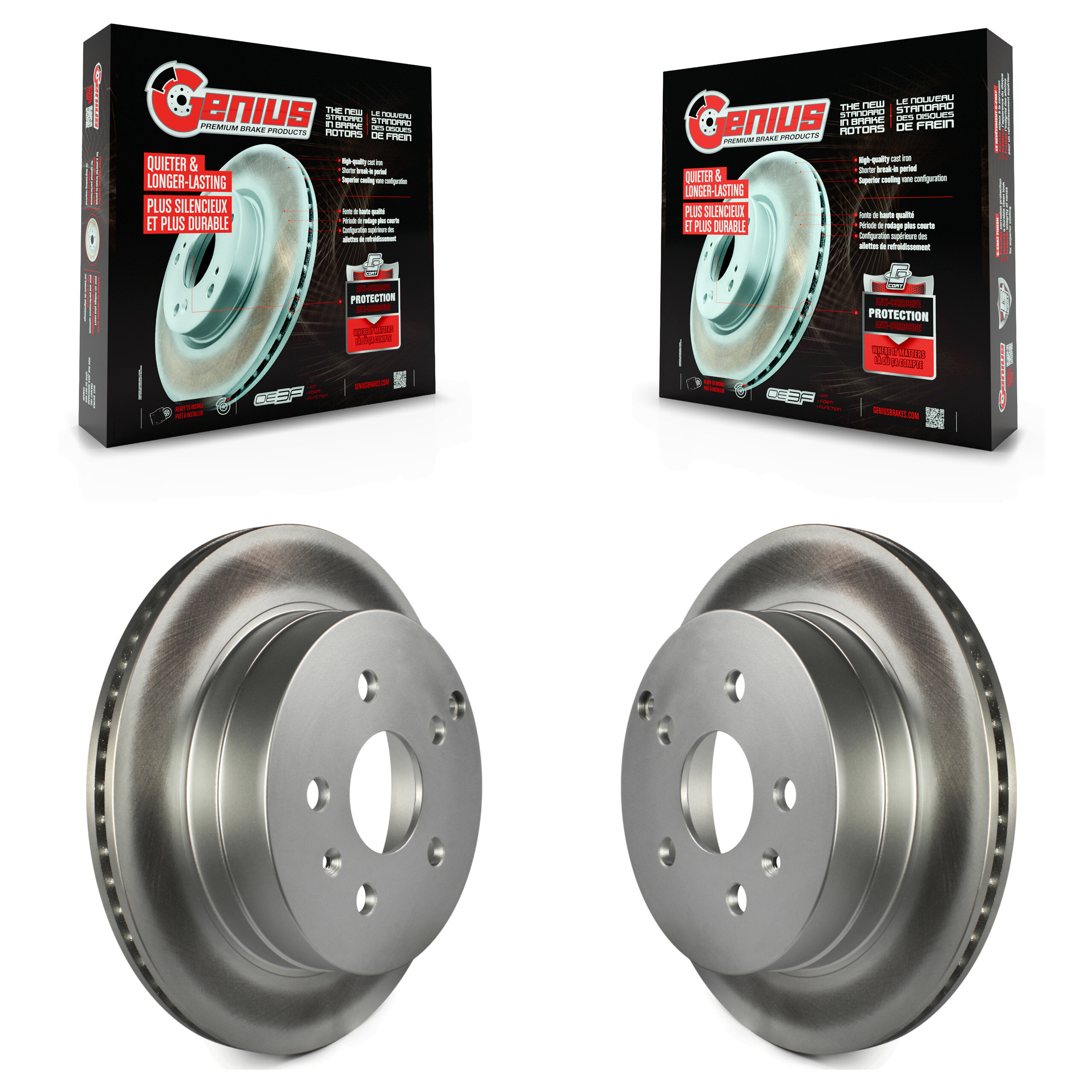 Rear Coated Disc Brake Rotors Pair For 2010-2017 Chevrolet Equinox GMC Terrain KG-100412