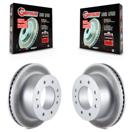 Rear Coated Brake Rotor Pair For Chevrolet GMC Sierra 2500 HD Silverado 3500 1500 Suburban KG-100416