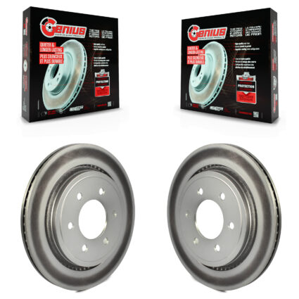 Rear Coated Disc Brake Rotors Pair For 2015-2017 Ford F-150 With Electric Parking KG-100460