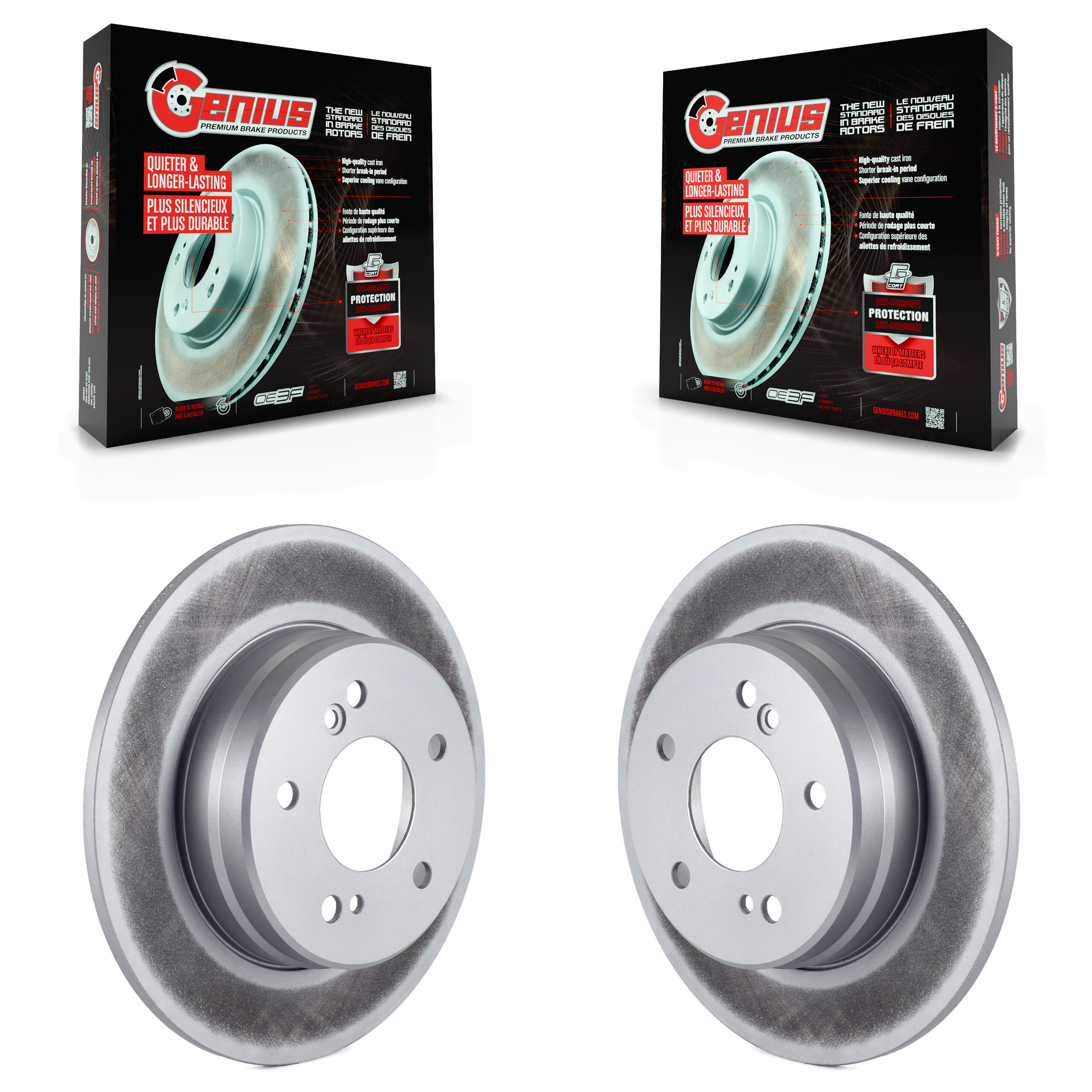 Rear Coated Brake Rotors Pair For Mercedes-Benz C230 Chrysler Crossfire C240 SLK230 SLK280 KG-100506