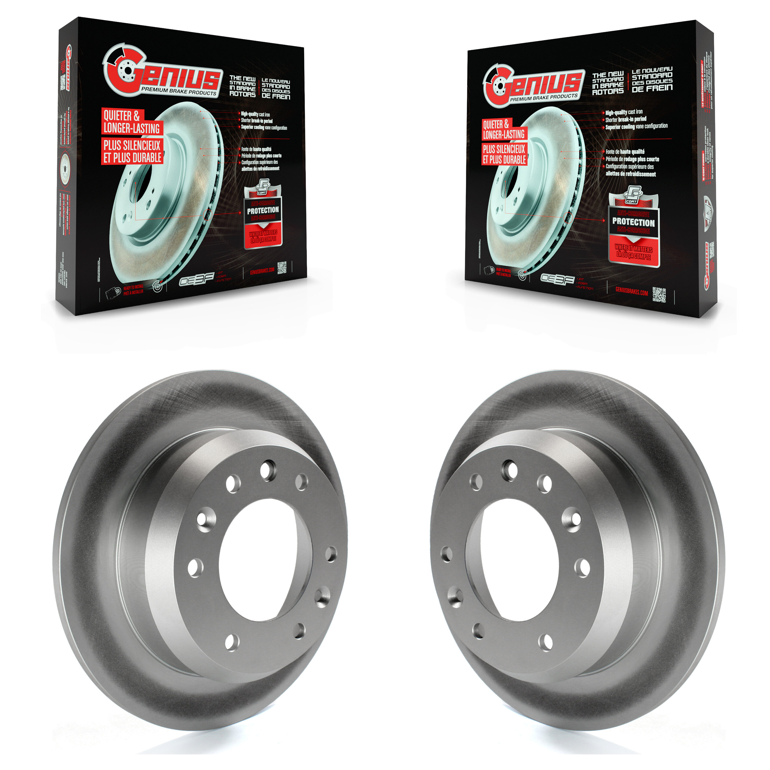 Rear Coated Disc Brake Rotors Pair For Kia Sedona Hyundai Entourage KG-100572