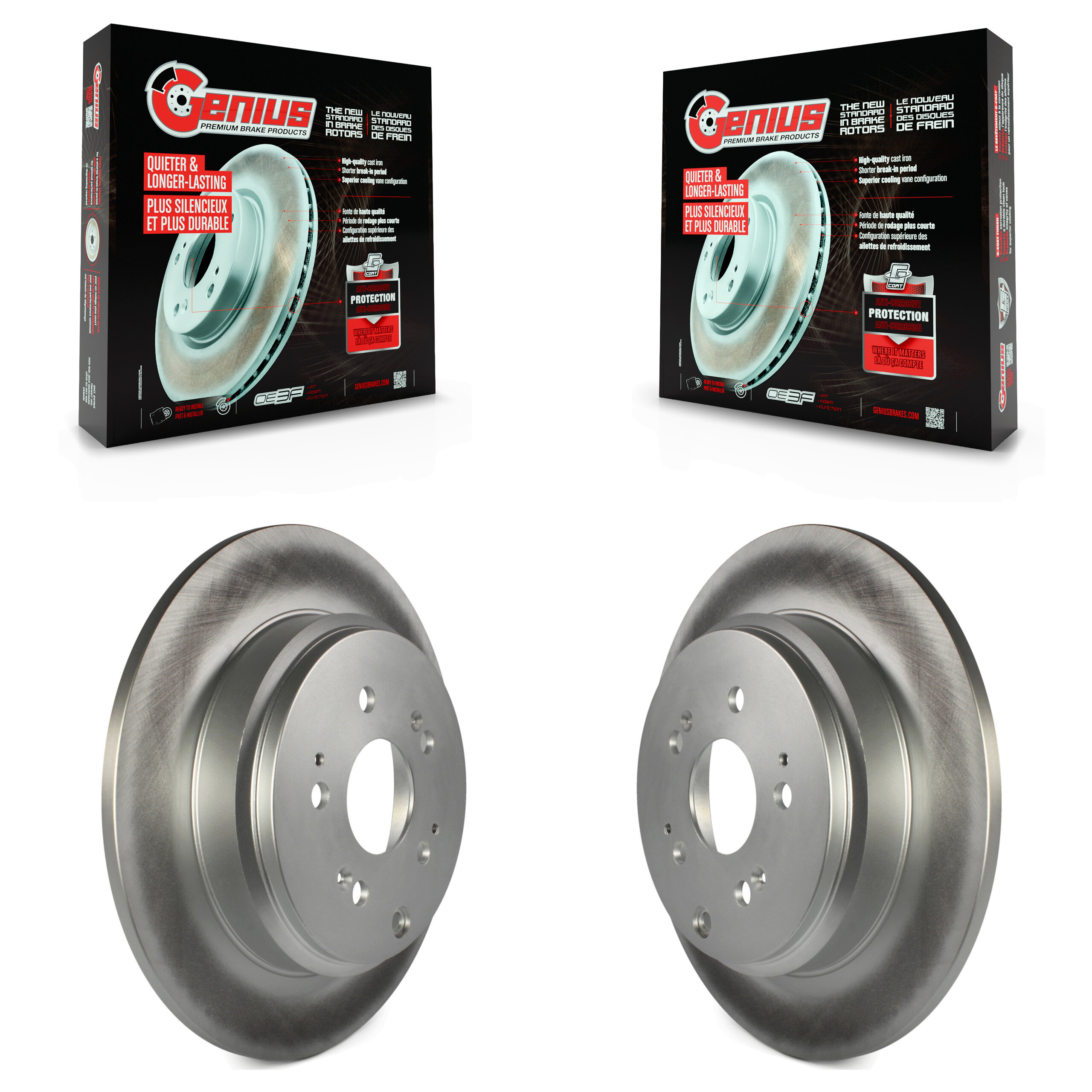 Rear Coated Disc Brake Rotors Pair For Honda Odyssey Pilot Acura MDX ZDX KG-100591