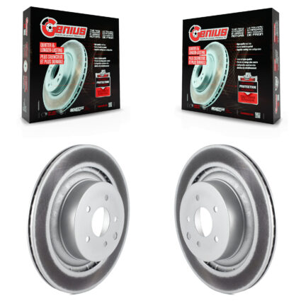 Rear Coated Disc Brake Rotors Pair For INFINITI G37 Nissan 370Z Q60 Z KG-100609