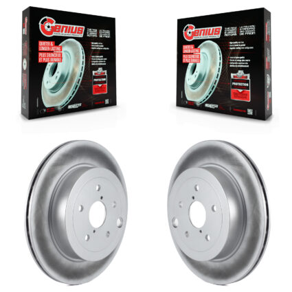 Rear Coated Disc Brake Rotors Pair For Subaru Impreza WRX STI KG-100611