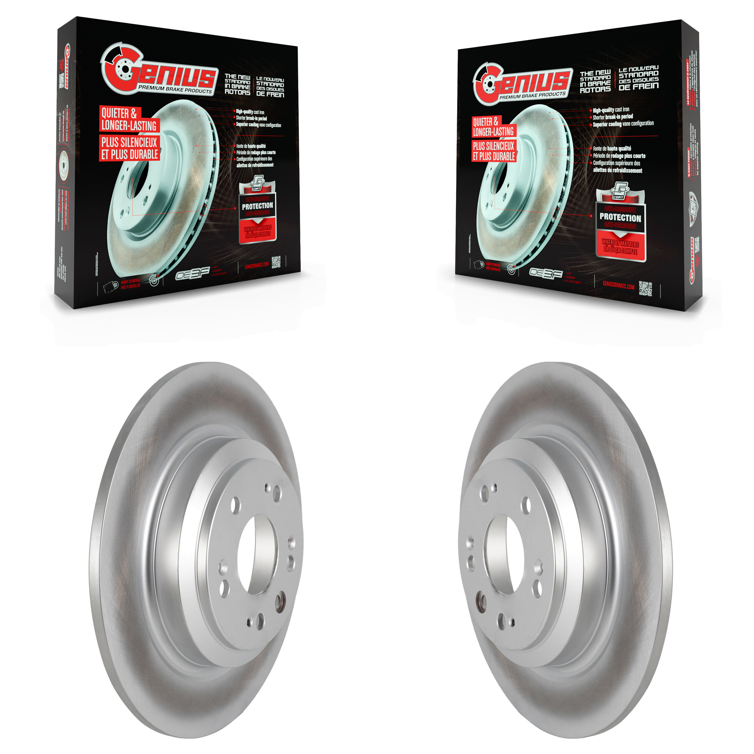 Rear Coated Disc Brake Rotors Pair For 2009-2014 Acura TL KG-100619