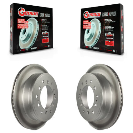 Rear Coated Disc Brake Rotors Pair For Toyota 4Runner Lexus GX460 FJ Cruiser KG-100626