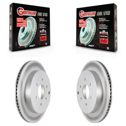 Rear Coated Disc Brake Rotors Pair For INFINITI QX80 Nissan Armada QX56 KG-100634