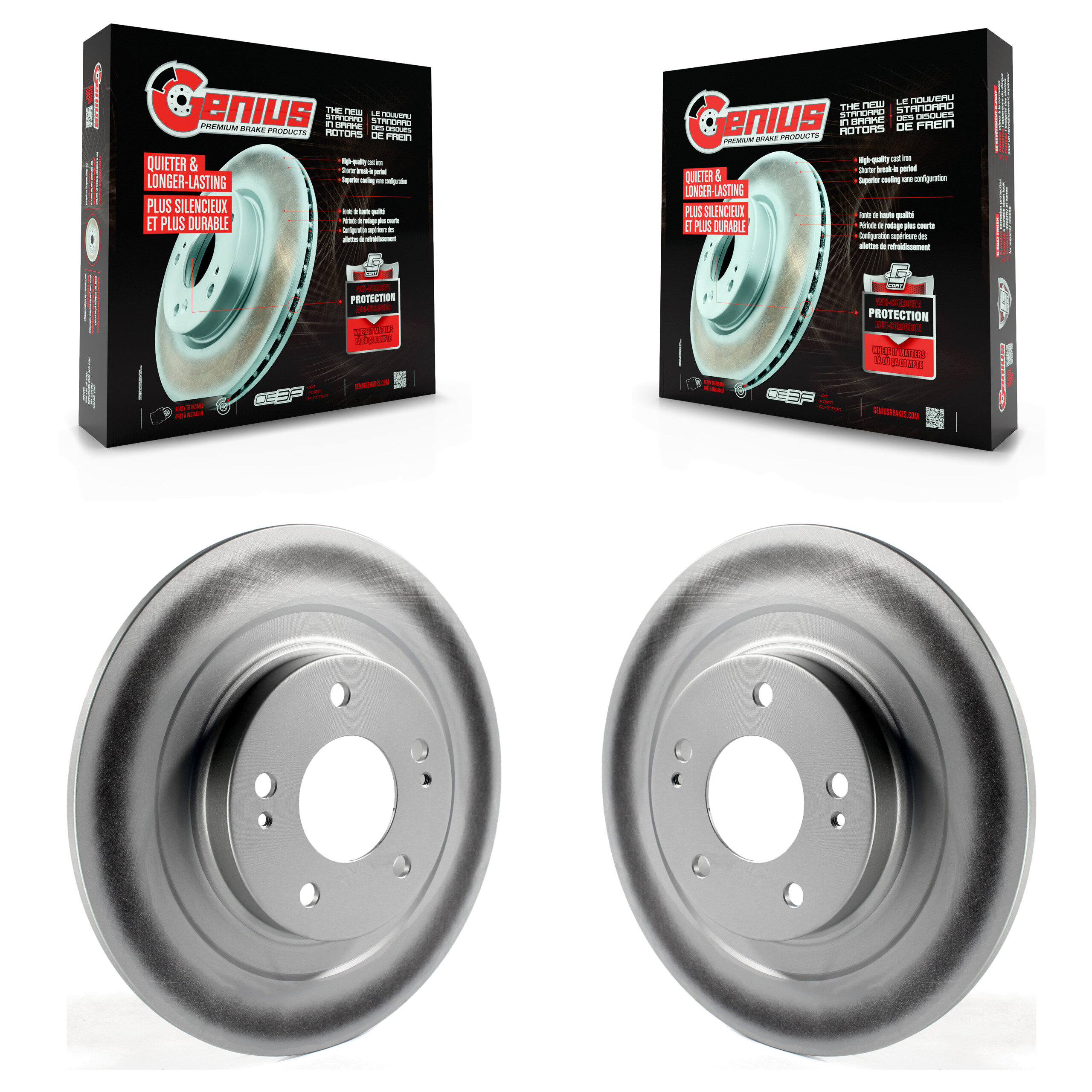 Rear Coated Disc Brake Rotors Pair For Mitsubishi RVR Outlander Eclipse Cross PHEV Sport KG-100657