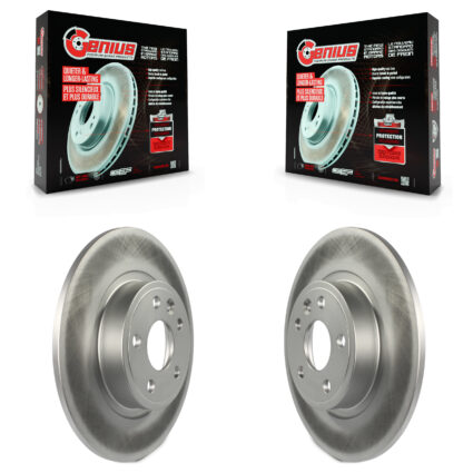 Rear Coated Disc Brake Rotors Pair For Land Rover Discovery Sport Jaguar E-Pace KG-100668