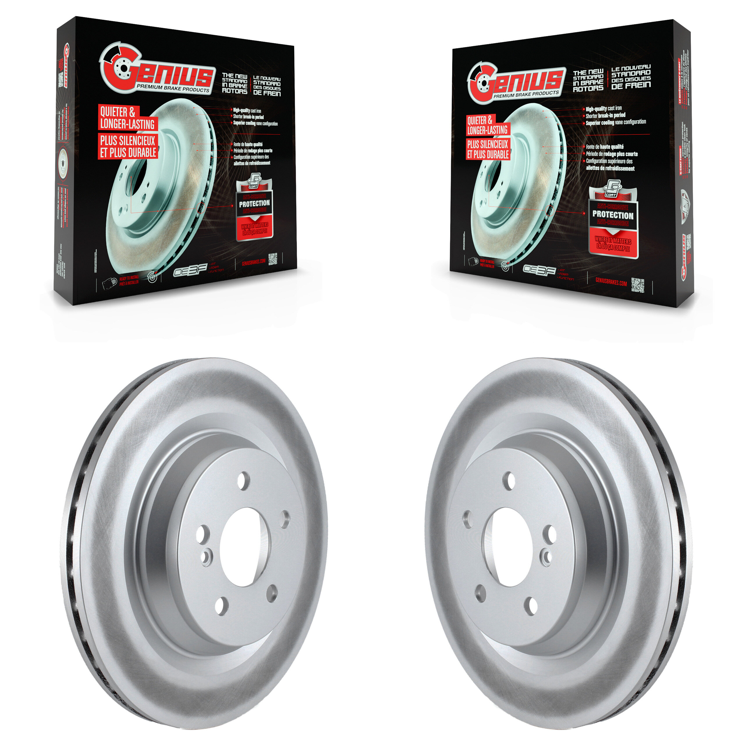 Rear Coated Brake Rotors Pair For Mercedes-Benz S550 S450 SL550 CL550 S350 S400 S600 CL600 KG-100688