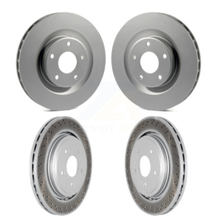 Front Rear Coated Disc Brake Rotors Kit For 2006-2009 Cadillac XLR With Heavy Duty Brakes KG-100716