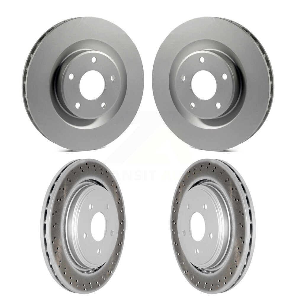 Front Rear Coated Disc Brake Rotors Kit For 2006-2009 Cadillac XLR With Heavy Duty Brakes KG-100716