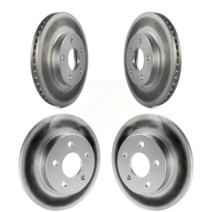 Front Rear Coated Brake Rotors Kit For Pontiac G5 With Drum Brakes 5 Lug Wheels KG-100733