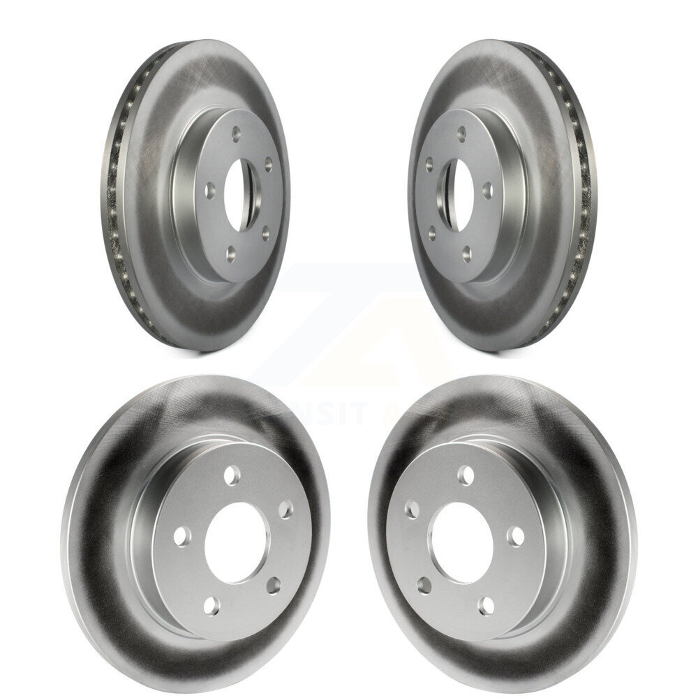 Front Rear Coated Brake Rotors Kit For Pontiac G5 With Drum Brakes 5 Lug Wheels KG-100733
