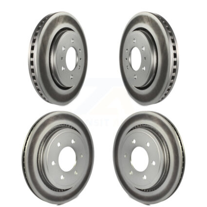 Front Rear Coat Disc Brake Rotors Kit For 2015-2017 Ford F-150 With Electric Parking KG-100789
