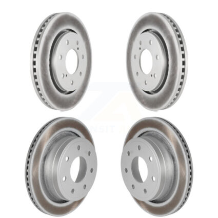 Front Rear Coated Disc Brake Rotors Kit For 2012-2014 Ford F-150 With 7 Lug Wheels KG-100798