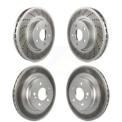Front Rear Coated Disc Brake Rotors Kit For Mercedes-Benz C300 C350 E350 KG-101134