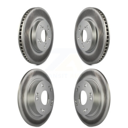 Front Rear Coated Brake Rotors Kit For 2015 Honda Civic EX with Coupe Manual transmission KG-101165