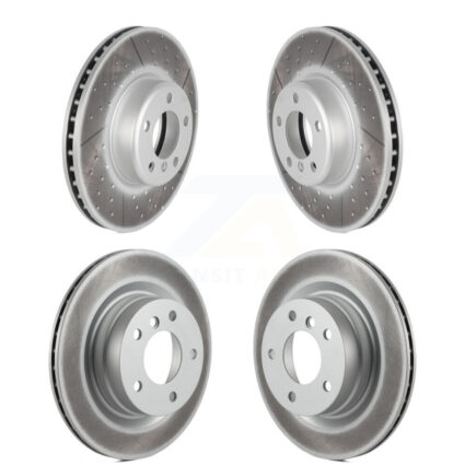Front Rear Coated Disc Brake Rotors Kit For 2013 BMW 328i With 340mm Diameter Rotor KG-101212