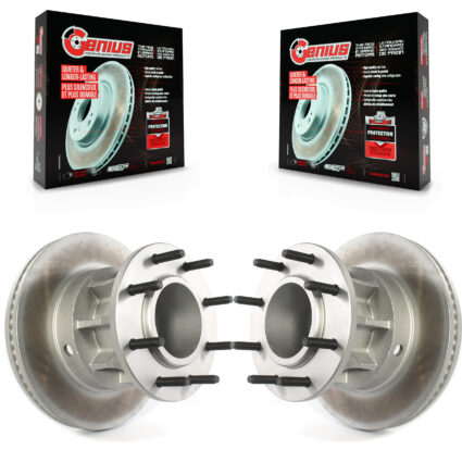 Front Coat Disc Brake Rotors Hub Assembly Pair For Ford F-350 Super Duty F-250 F-450 F-550 KG-101224