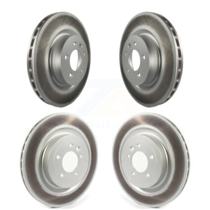 Front Rear Coated Brake Rotors Kit For 2017 Land Rover Range Sport HSE SE with GAS engine KG-101259