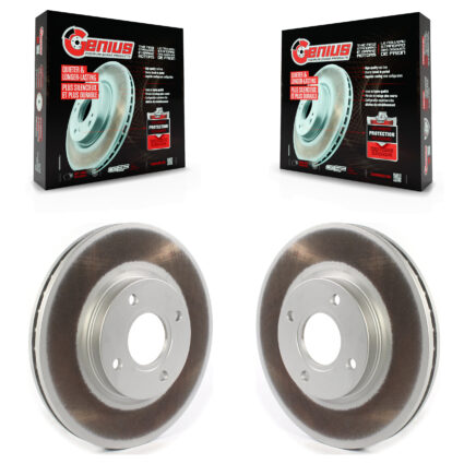 Front Coated Disc Brake Rotors Pair For 2014-2019 Ford Fiesta ST KG-101315
