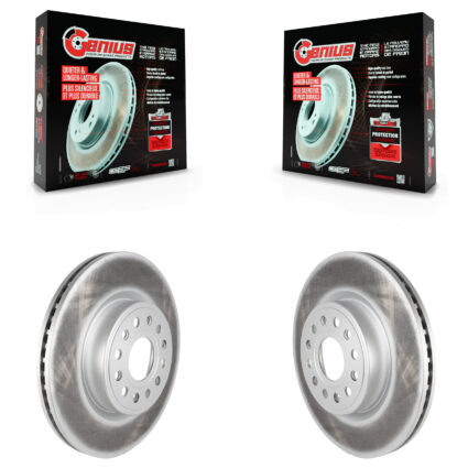 Front Coated Disc Brake Rotors Pair For Ram 1500 KG-101320