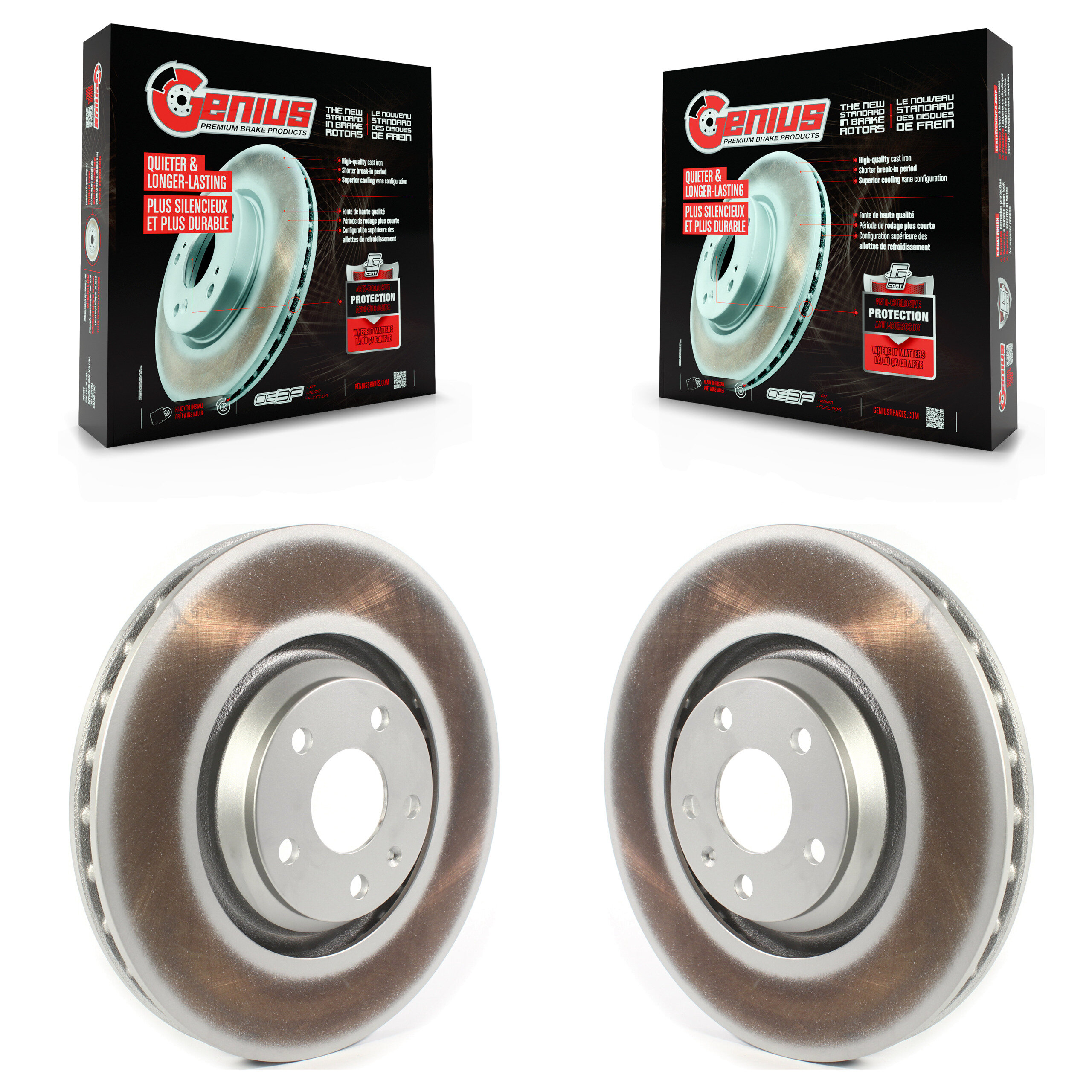 Front Coated Disc Brake Rotors Pair For Audi TT Quattro TTS KG-101324