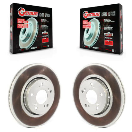 Front Coated Disc Brake Rotors Pair For Acura RLX KG-101327