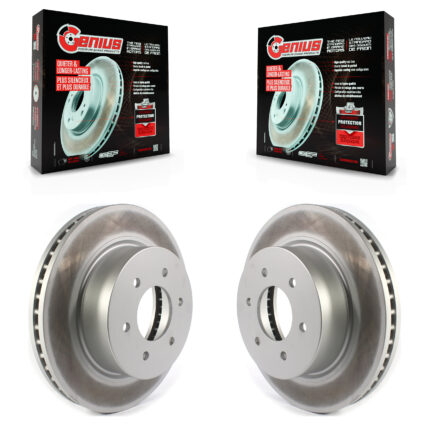 Front Coated Disc Brake Rotors Pair For 2016-2024 Nissan TITAN XD KG-101329