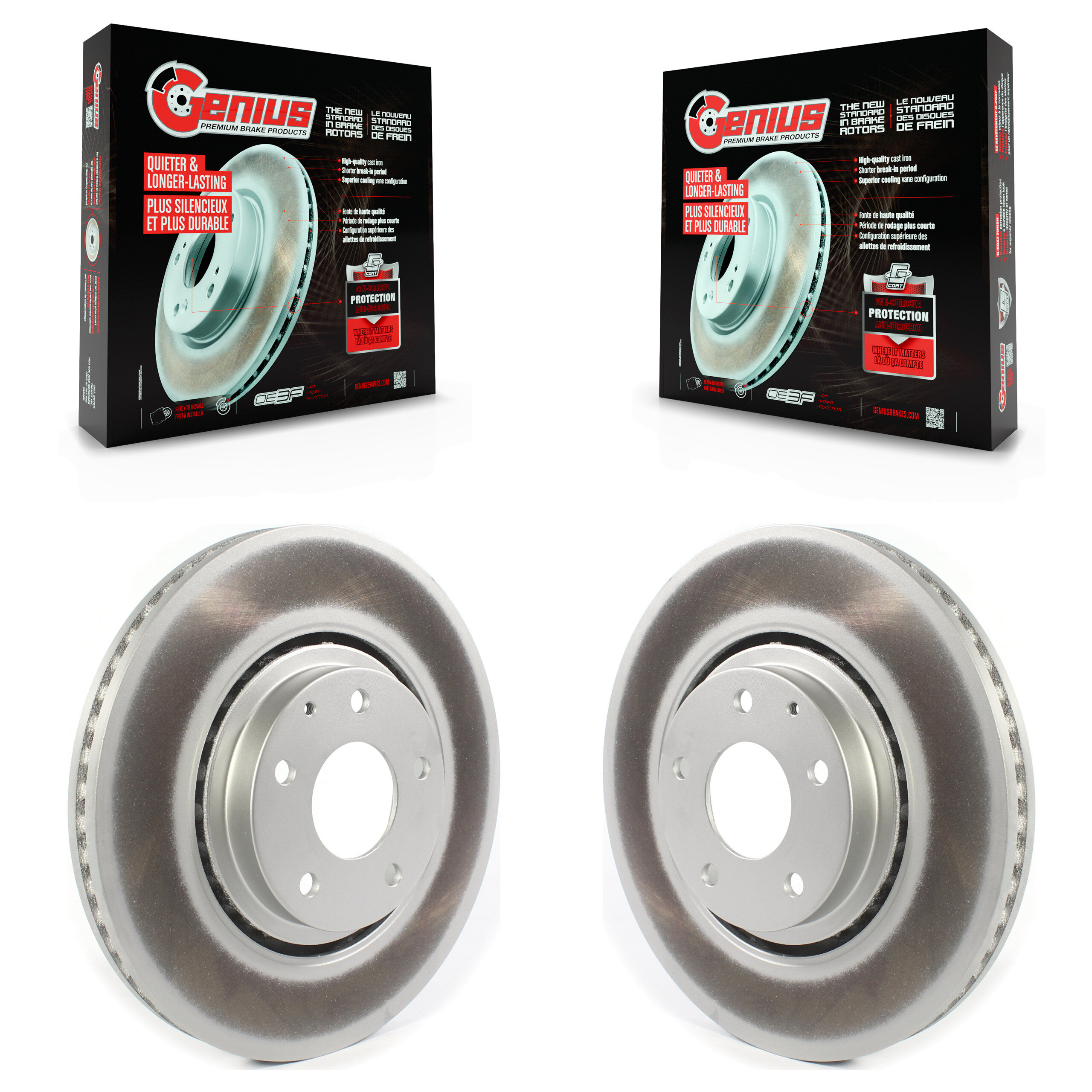 Front Coated Disc Brake Rotors Pair For Mazda CX-5 CX-9 6 KG-101337