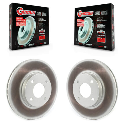 Front Coated Disc Brake Rotors Pair For Nissan Kicks Versa KG-101341