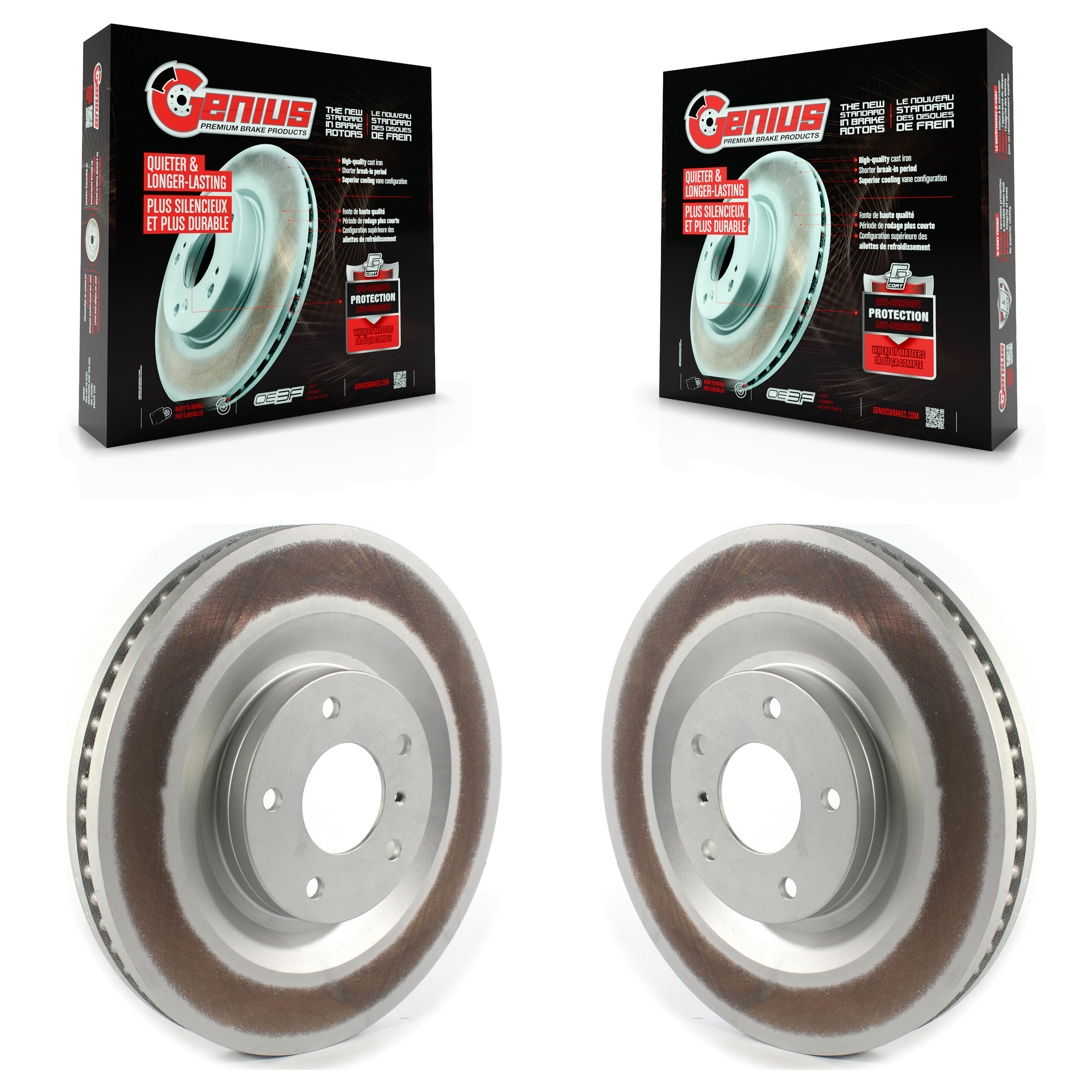 Front Coated Disc Brake Rotors Pair For INFINITI QX50 QX55 KG-101342