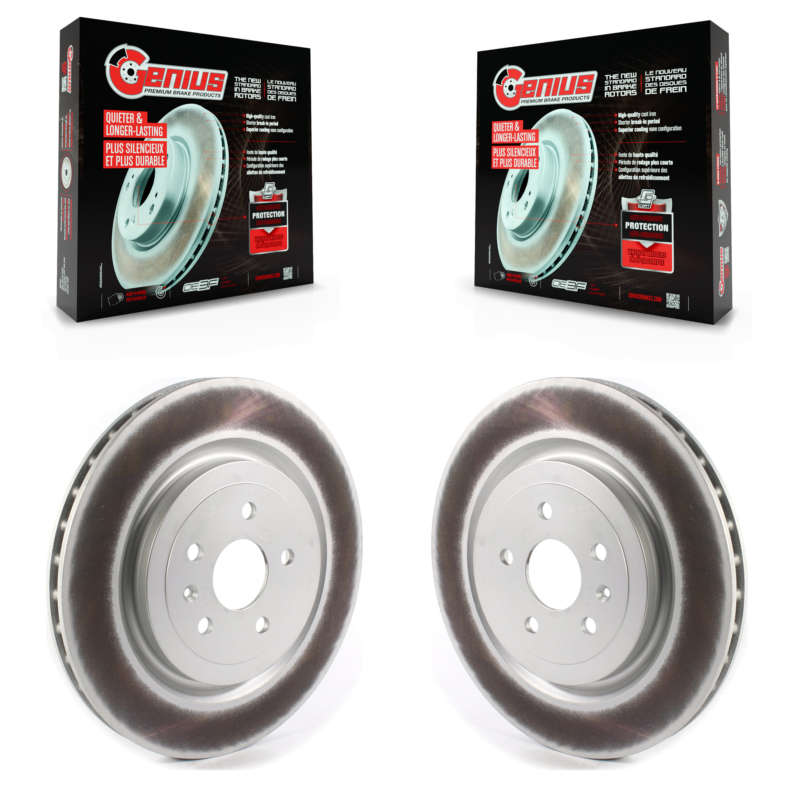 Rear Coated Disc Brake Rotors Pair For Chevrolet Camaro Cadillac CTS KG-101349